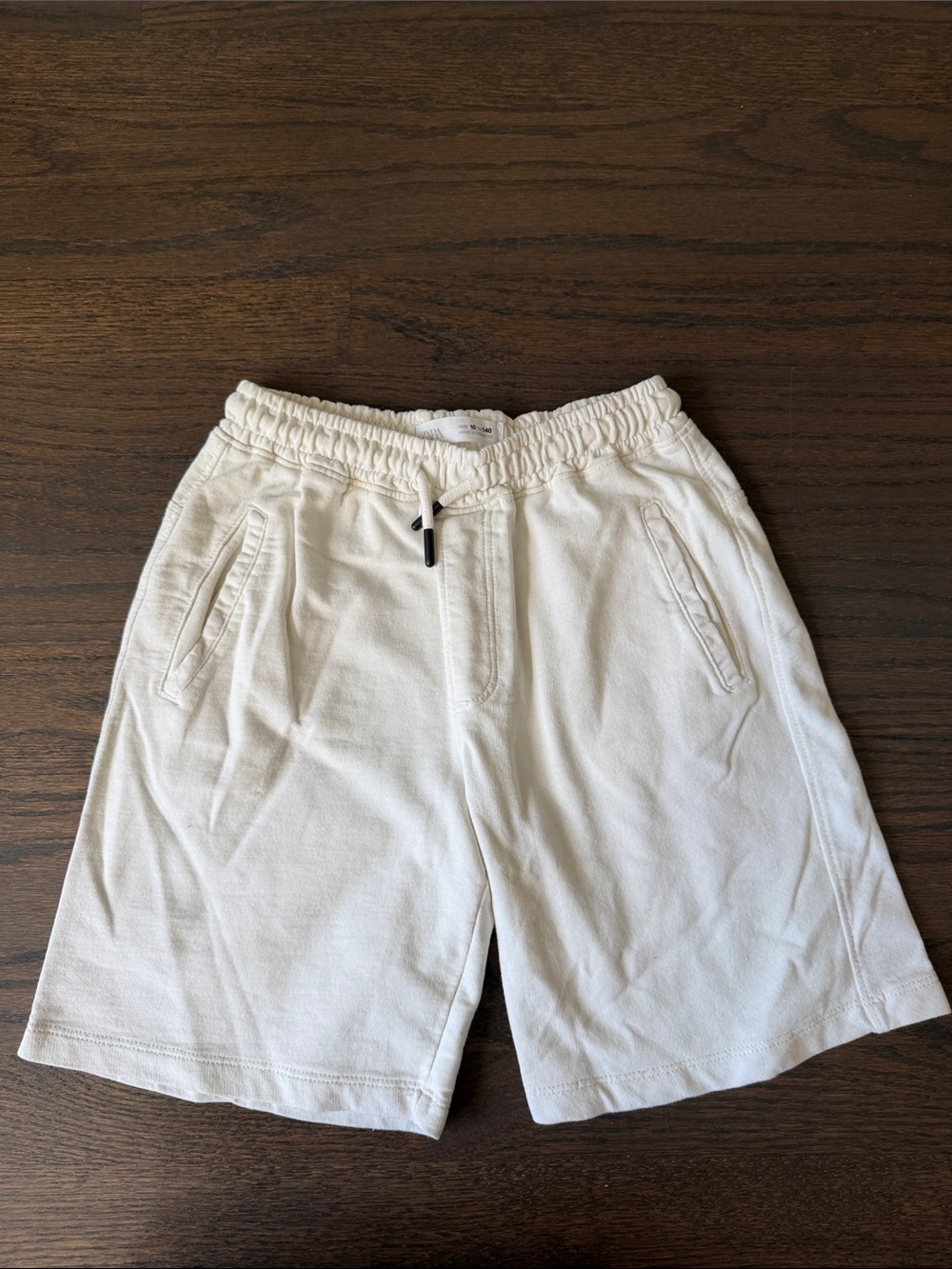 Zara Boy Cream Drawstring Casual Shorts